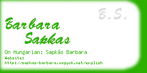 barbara sapkas business card