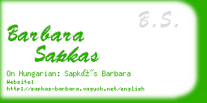 barbara sapkas business card